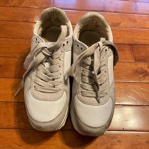 Zara white platform sneakers size 5